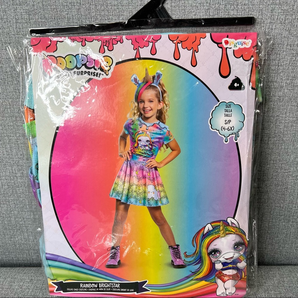 Poopsie Slime Surprise Halloween Costume Rainbow Brightstar Deluxe 4-6X New